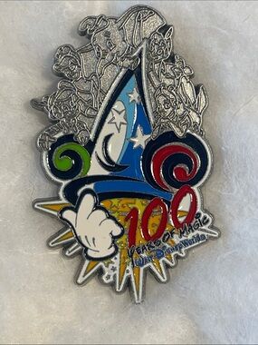 Disney:  100 Years of Magic Walt Disney World Mickey Sorcerer hat tack pin